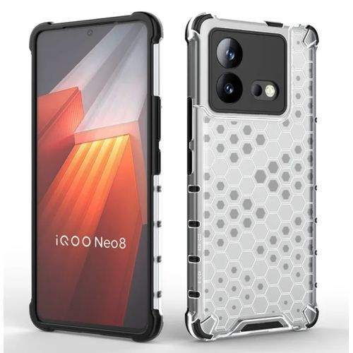 product_image_name-Generic-كفر حماية  لهاتف Vivo IQOO Neo 8 5G ، شفاف بتصميم على شكل قرص العسل وحواف سوداء لمظهر أنيق ويوفر حماية قوية.-3