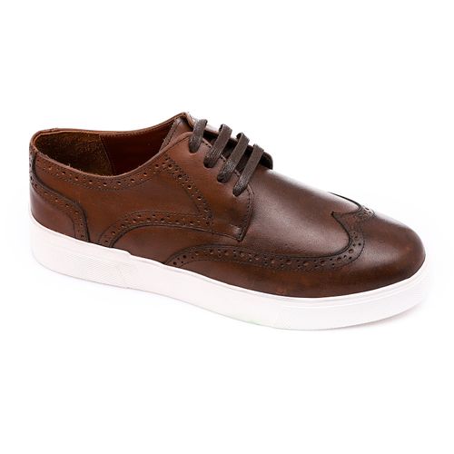 Buy Mr Joe Lace Up Round Toecap Flat Sneakers - Brunette Brown in Egypt