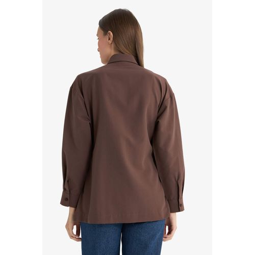 product_image_name-Defacto-تونيك كم طويل بوبلين قصة عادية بياقة قميص-6