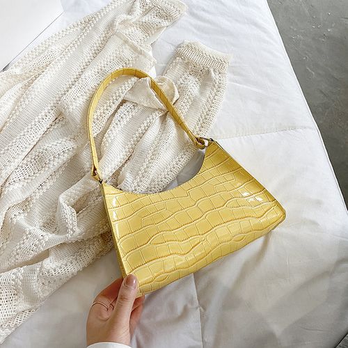 Yellow sale crocodile bag