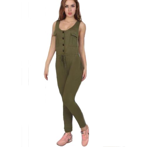 Buy Fg Women's Jumpsuit Without Sleeves And Buttons In The Front in Egypt