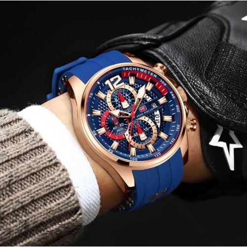 product_image_name-MINI FOCUS-MF0350G - ساعة رجالية بحزام سيليكون أزرق وذهبي-2