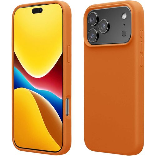 product_image_name-Generic-جراب موبايل ماجيك ناعم بطبقة مزدوجة من السيليكون مع بطانة من المايكروفايبر لموبايل ابل ايفون 17 برو (برتقالي)-1