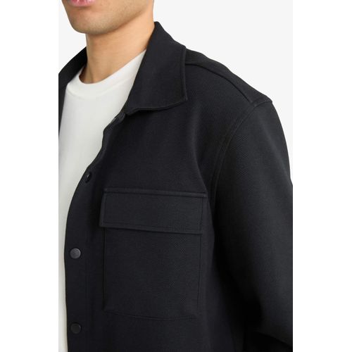 product_image_name-Defacto-قميص كم طويل تويل قصة عادية-5