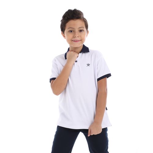 Buy Polo Neck Short Sleeves T-Shirt - White in Egypt