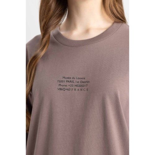 product_image_name-Defacto-Woman C Neck Regular Fit Long Sleeve Tunic - Lt.Brown-4