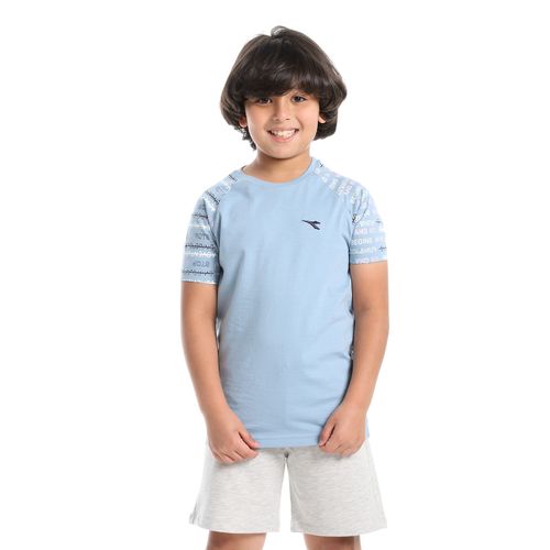 Buy Diadora Boys Printed Cotton T-Shirt – Sky Blue in Egypt