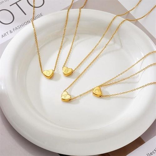 product_image_name-Fayrouz Jewelry-قلادة على شكل قلب مطلية استنالس بالذهب عيار 18 قيراط من A-Z 26 حرف اولي، قلادة من الستانلس ستيل بدلاية على شكل قلب بحروف ابجدية صغيرة، قلادة تحمل اسم شخصي للنساء والفتيات من فيروز جوليري-4