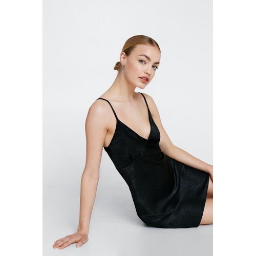 Basic Strappy V Neck Backless Slip Dress