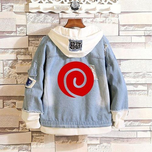 Generic Japanese style Uchiha Clan Blood Wheel Eye Small Peripheral Men Women Uchiha Ichizoku Jeans Coat Hooded Loose Denim Jacket Best Price Online Jumia Egypt