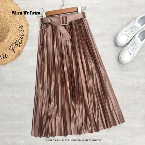 Fashion New Fashion Champagne Gold Women Long Skirt VD2735 High