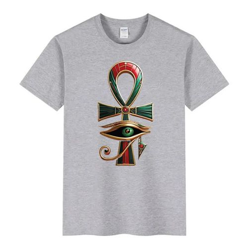 product_image_name-Generic-KeyOf Life/Eye of Horus cotton T-shirt (Grey)Size(L)-1