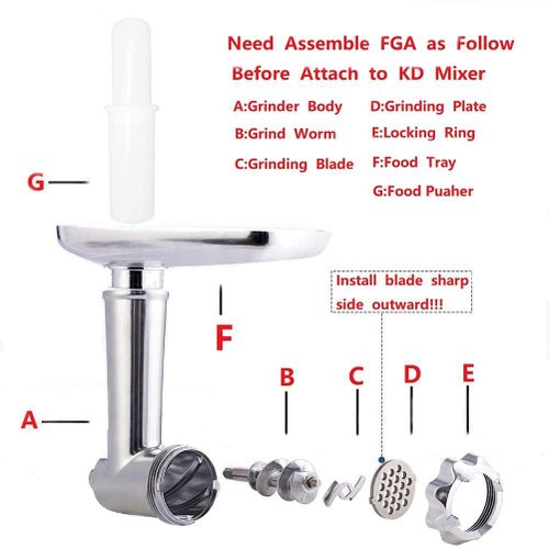 Metal Food Grinder Attachments for-KitchenAid Stand Mixers Meat