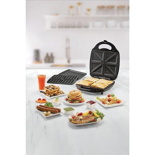 3 in 1, 4 Slice Sandwich, Grill & Waffle Maker