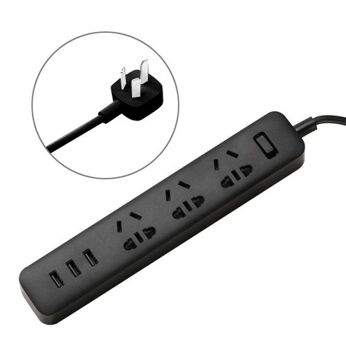 Buy Xiaomi Mi Power Strip Patch Board USB3.0 2A Speed Charger Mini Patch Board Converter, Cable Length: 1.8M(Black) in Egypt