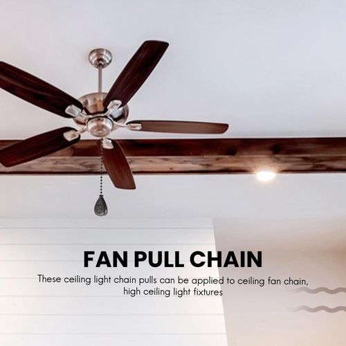 4Pcs Ceiling Fan Pull Chains Wooden Ceiling Fan Chain Pulls Wooden Pendant Pull  Chain Extension for Ceiling Light Lamp Fan