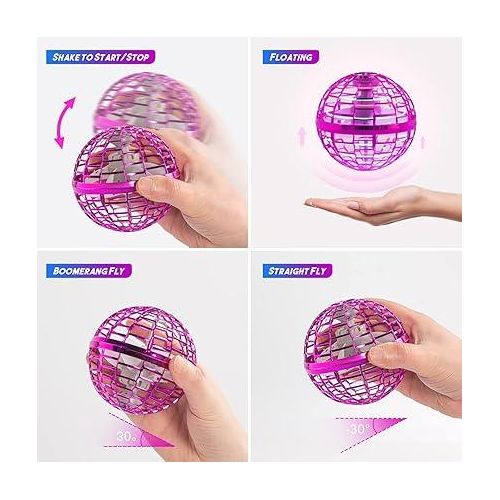 product_image_name-General-Flying Orb Ball Toy Hover Ball Flying Toys, Magic RGB Light Mini Controller, Spinning Spinning Floating Ball Toy Great Things for Kids Adults Indoor Outdoor Birthday Gift (Pink)-2