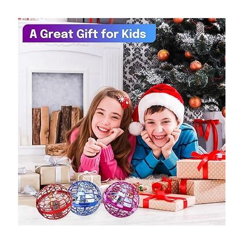 product_image_name-General-Flying Orb Ball Toy Hover Ball Flying Toys, Magic RGB Light Mini Controller, Spinning Spinning Floating Ball Toy Great Things for Kids Adults Indoor Outdoor Birthday Gift (Pink)-3