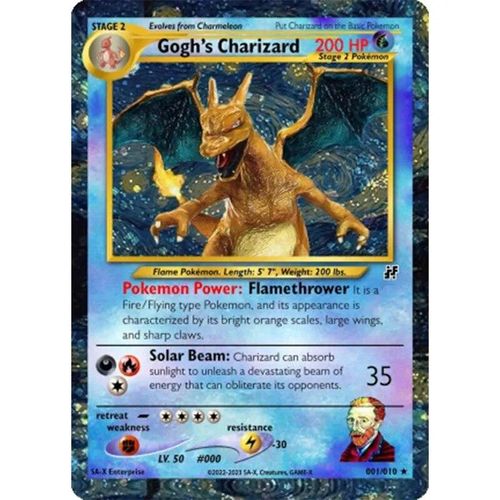 اشتري Pokemon Pikachu Van Gogh Museum Collection Cards Charizard Collection DIY Pokemon Clic Single Card Game S Made Card في مصر