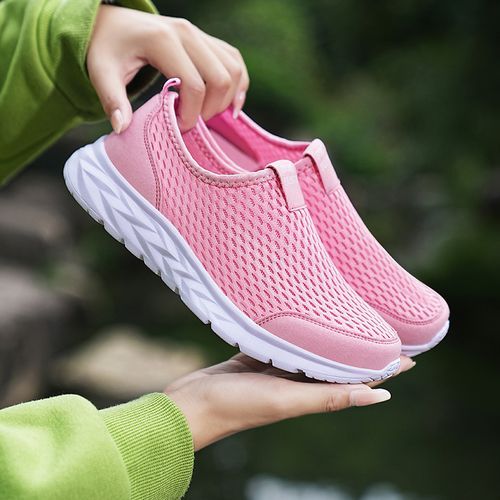 Flangesio Ultra-Breathable Sneakers Women's Casual Shoes EUR Size 35-42  Summer Light Sports Sneakers Woman Jogging Shoes Mesh Slip-On Tennis Shoes  Pink @ Best Price Online