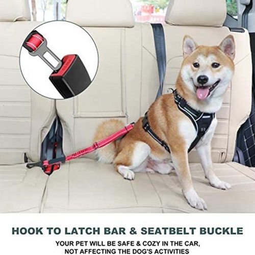 Dog Car Safety Latch Bar Seat Belt - Black