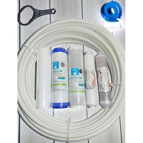 product_image_name-Aqua-خراطيش فلتر مياه 5 مراحل + 5 أمتار من الأنابيب + شريط تفلون + مفتاح فلتر-1