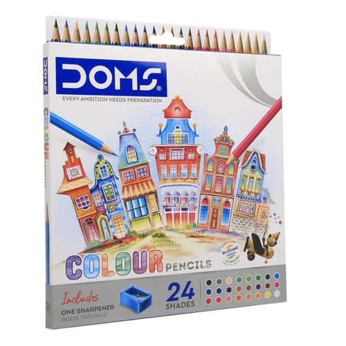 product_image_name-DOMS- مجموعة أقلام تلوين خشب سوفت كور من دومز، 24 قطعة +برايه -1