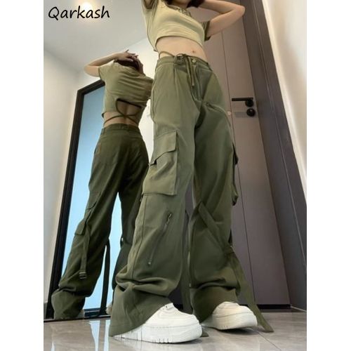 Fashion (black)Cargo Casual Pants Women Baggy Teens Trousers Pantalones Uni  Clothes High Waisted European Fashion Multi Pockets Temper Chic DOU @ Best  Price Online