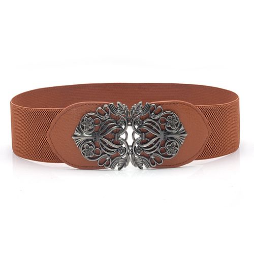 Womens Leather Waist Belt With Buckle Womens Clothing Elastic Wide