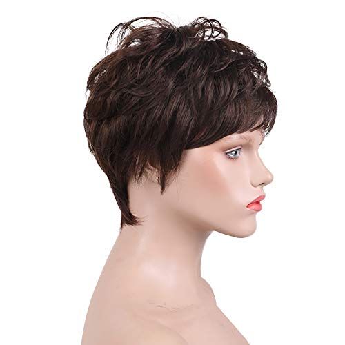 ECIF Short Wigs For Women Healthy Kanekalon Fiber Wigs With Bangs Dark Brown Hair Wig Best Price Online Jumia Egypt
