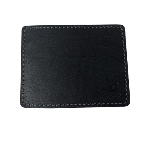 Buy Bamm Card Wallet Natural Leather Black in Egypt