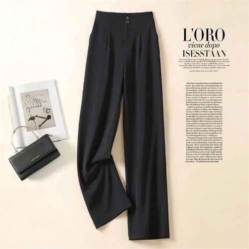 Fashion (black)Chiffon Wide-leg Pants Women Spring Summer 2022 New