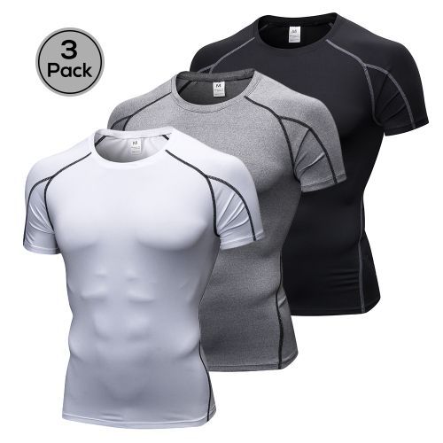 Generic 3* Men Compression Shirt Short Sleeve Quick Dry T-Shirt Baselayer  Top @ Best Price Online
