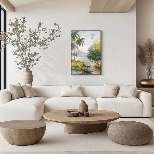 product_image_name-Home Gallery-لوحة فنية جدارية مؤطرة بألوان مائية مرسومة يدويًا لطبيعة جميلة 60*40-3