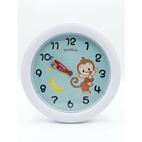 product_image_name-Generic-ساعة حائط للأطفال - تصميم قرد وموز - أرقام واضحة وسهلة القراءة - لغرف الأولاد والبنات.-1