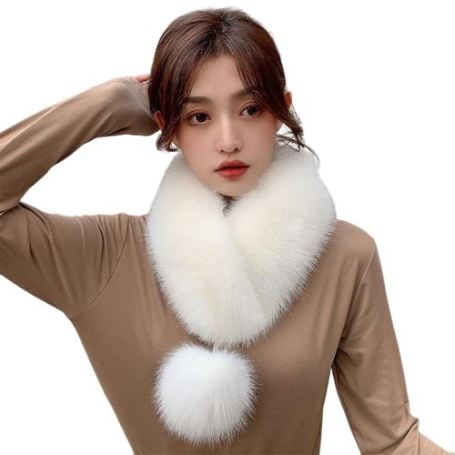 White fluffy scarf hotsell