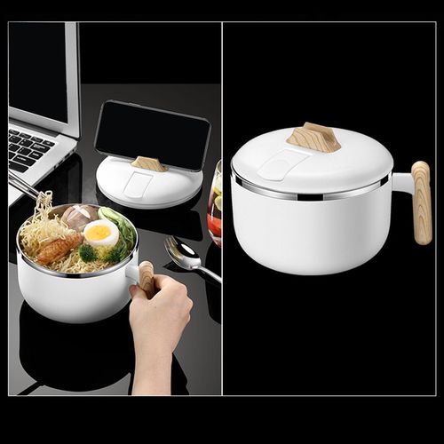 Portable Ramen Bowl with Lid Soup Bowl Salad Bowl Stockpot for Hiking Travel