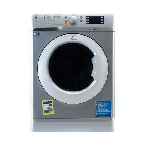 product_image_name-Indesit-XWDE961480XSEX غسالة ملابس تحميل أمامي مع مجفف - 9 كيلو - فضي -1