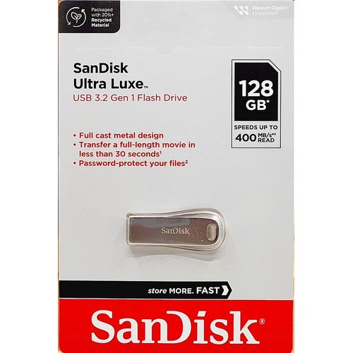 Buy Sandisk Ultra Luxe 128GB USB 3.2 Gen1 Speeds Up To 400 MB Flash Drive in Egypt