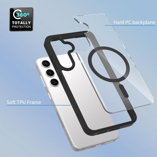 product_image_name-Generic-جراب حماية مغناطيسي ماج سيف لهاتف سامسونج جالكسي اس 25 اف اي – S25 FE – ظهر شفاف كريستال مع إطار أسود مقاوم للصدمات، يدعم الشحن اللاسلكي السريع – أسود-6