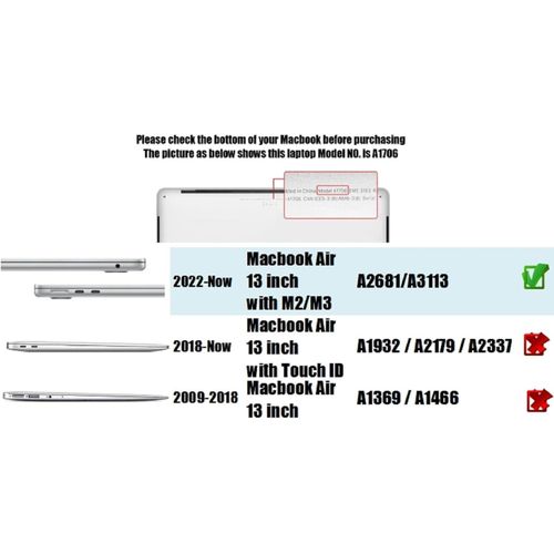 product_image_name-Generic-متوافق مع حافظة M2 M3 MacBook Air 2024 2023 2022 بمقاس 13.6 بوصة لـ A2681/A3113، حافظة صلبة بتشطيب غير لامع وغطاء لوحة المفاتيح وغطاء كاميرا الويب وحامي لوحة التتبع، بنفسجي فاتح-2