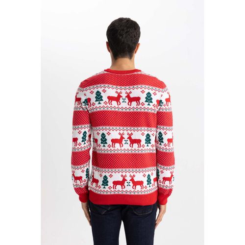 product_image_name-Defacto-Man Crew Neck Standart Fit Pullover - Red-2