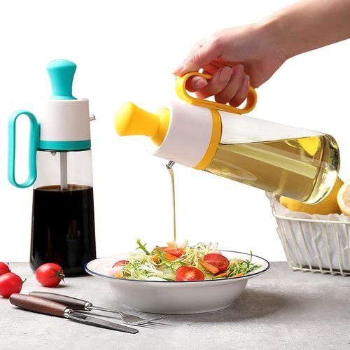 product_image_name-Generic-630ml Oil Vinegar Sauce Dispenser Bottle with Grill Brush - Oil Storage and Dispenser Container with Silicone Basting Brush, Kitchen Supplies-7
