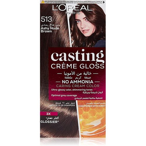 L'Oreal Paris Casting Creme Gloss 513 Ashy Nude Brown Hair Color @ Best ...