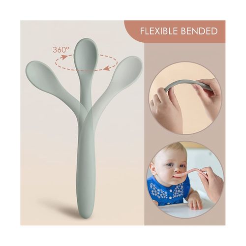 6pcs/Set Baby Spoon - Small Silicone Spoon For The First Stage - Baby Spoon  Fork - 100% Food Grade - Suitable For Dishwasher