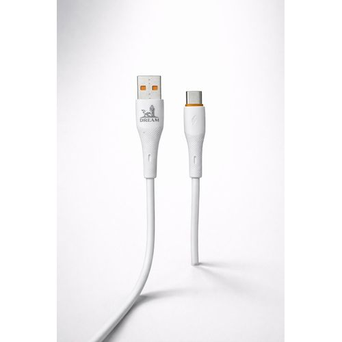 product_image_name-Dream-D-1350 USB-C Silicone Cable – 2.4A Fast Charging – 1M – White-1