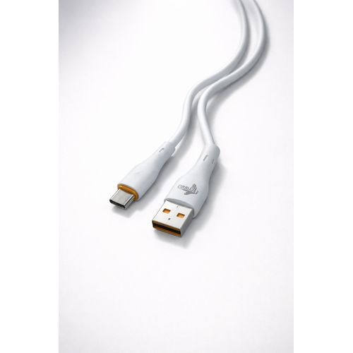 product_image_name-Dream-D-1350 USB-C Silicone Cable – 2.4A Fast Charging – 1M – White-2