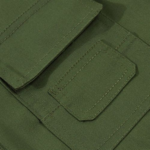 تسوق (Army Green)Unisex Multi-Pocket Solid Color Waistcoat Work