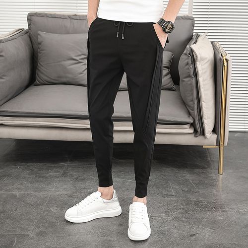 Fashion (black)Korean Summer Pants Men Fashion Design 2021 Slim Fit Men  Harem Pants Ankle Length Solid All Match Hip Hop Joggers Trousers Men ACU @  Best Price Online