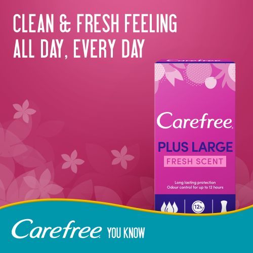 Carefree Panty Liners Plus Large Fresh Scent - 20 Pcs @ Best Price